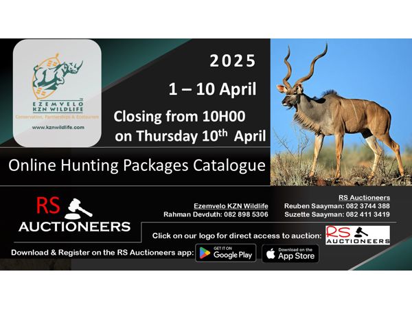 Ezemvelo KZN Online Hunting Auction April 2025